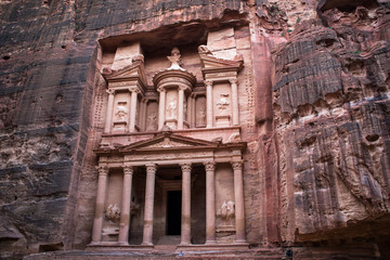 Al-Khazneh, also known as The Treasury, rock-cut facade in Petra, Ma'an Governorate, Jordan