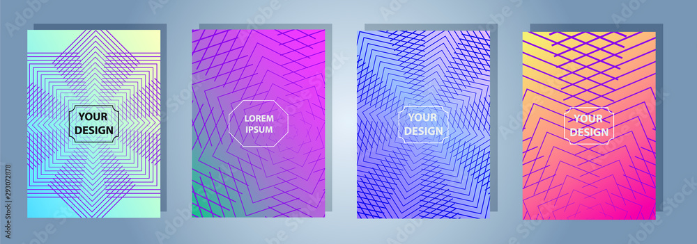 Poster abstract vector pattern gradient background templates. modern geometric design with minimal geometri