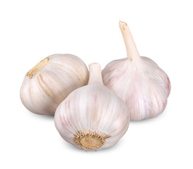 Garlic isolated on white clipping path