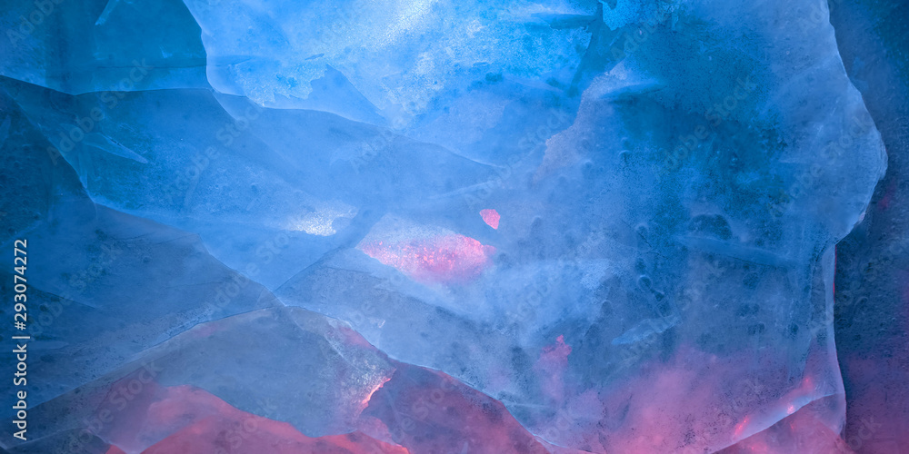 Wall mural multicolored glow ice texture background