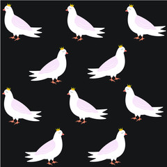Cute dove, bird, art, vector illustration