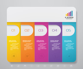 5 steps simple&editable process chart infographics element. EPS 10.	