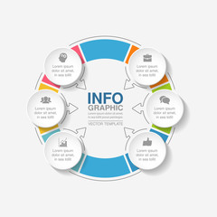 Vector iInfographic template for business, presentations, web design, 6 options.