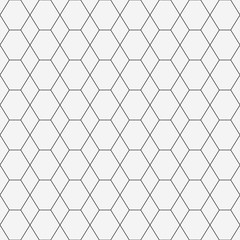 Fototapeta premium Seamless linear pattern. Abstract background with geometric shapes. Light grey texture with black lines. Vector illustration.