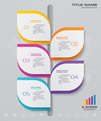 5 steps simple&editable process chart infographics element. EPS 10.	