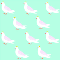 Cute dove, bird, art, vector illustration