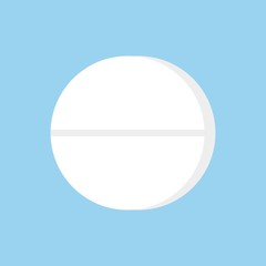 The white Close up tablet on a blue background