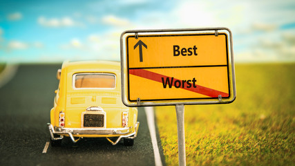 Fototapeta premium Street Sign Best versus Worst