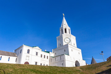 Fototapeta na wymiar Spasskaya tower of Kazan Kremlin. Kazan city, Tatarstan Republic, Russia