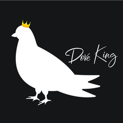 Cute dove, bird, art, vector illustration