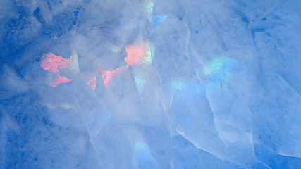 Multicolored glow ice texture background