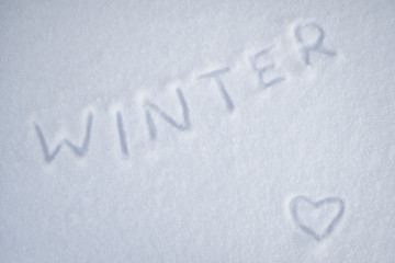 heart on snow white and the text winter