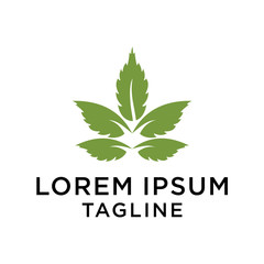  Cannabis logo design concept. Universal cannabis logo template
