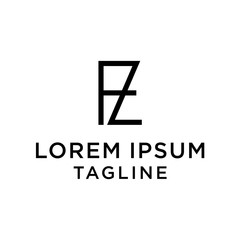 initial letter logo FZ, ZF logo template