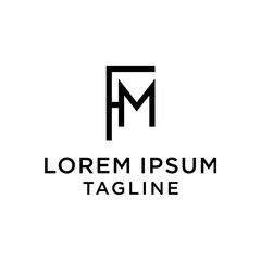 initial letter logo FM, MF logo template