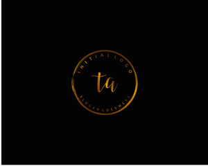 Fototapeta premium TA Initial handwriting logo vector