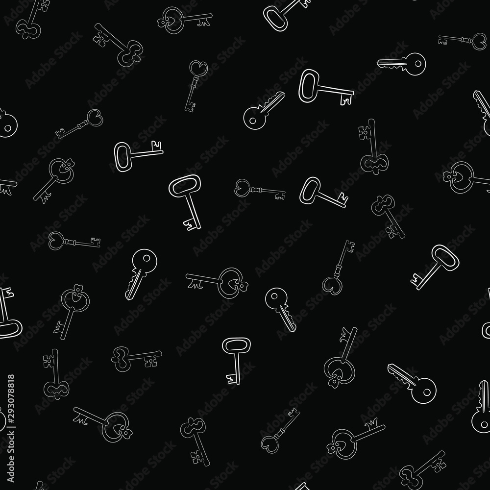 Poster seamless vector pattern with keys. texture for textile, wallpaper and backdrop