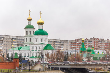 Naklejka premium Trinity cathedral in the city center, Yoshkar-Ola city, Mari El Republic, Russia