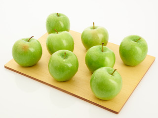 green apple on a plate