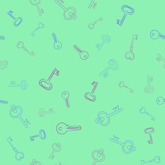 Fototapeta na wymiar Seamless vector pattern with Keys. Texture for textile, wallpaper and backdrop