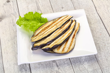 Grilled eggplant in the bowl