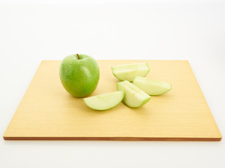 green apple on a plate