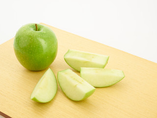 green apple on a plate