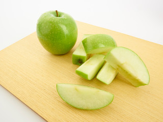 green apple on a plate
