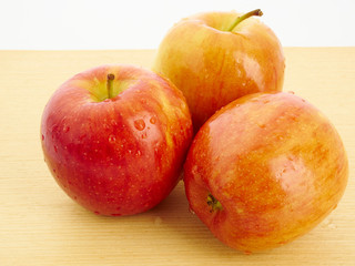 red apples on white background