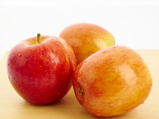 red apples on white background