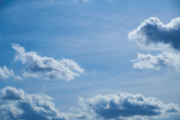 White clouds in blue sky for background