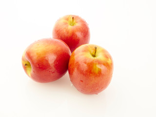 red apples on white background