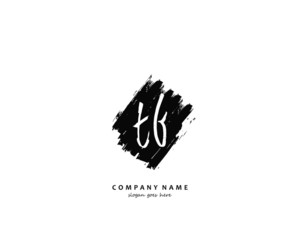 TF Initial handwriting logo vector