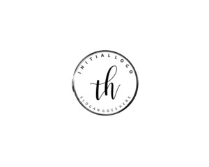 TH Initial handwriting logo vector