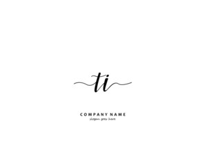 TI Initial handwriting logo vector