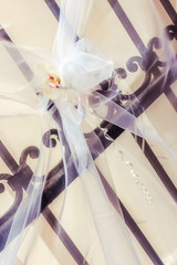 White orchid and veil wedding decoration