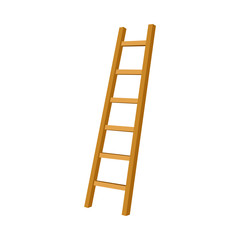 Simple Step Ladder Leaning To The Right Side Vector Illustration
