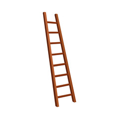 Simple Step Ladder Leaning To The Left Side Vector Illustration