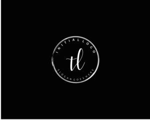 TL Initial handwriting logo vector