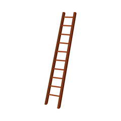 Simple Step Ladder Leaning To The Right Side Vector Illustration
