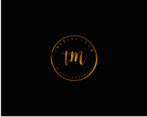 TM Initial handwriting logo vector