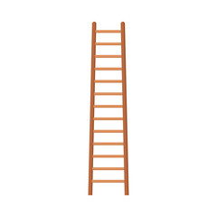 Long Wooden Step Ladder Going Up Vector Illustration