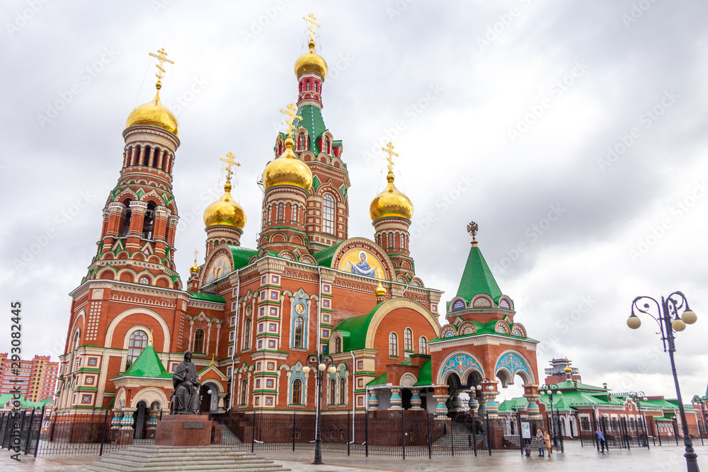 Wall mural Annunciation Cathedral in the city center, Yoshkar-Ola city, Mari El Republic, Russia