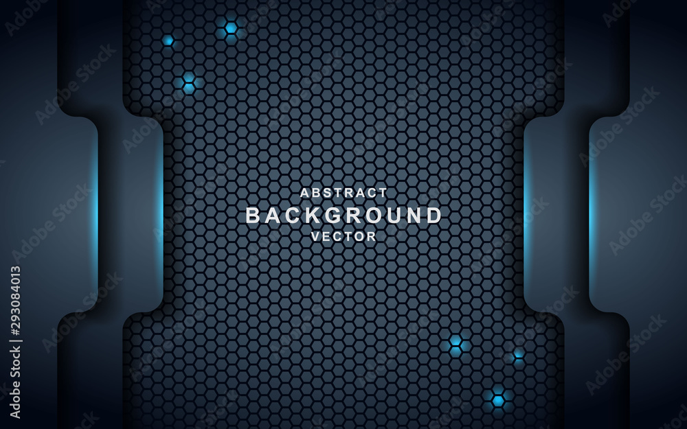 Poster elegant navy blue background with overlap layer