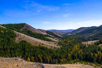 Nuraly mountain range near Zyuratkul national park. Nuraly mountain range is located on the border of the Bashkortostan republic and Chelyabinsk region. Bashkortostan, South Ural, Russia