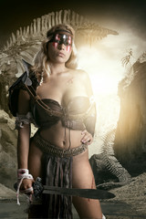 Fototapeta na wymiar woman gladiator/Ancient warrior