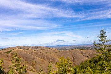 Nuraly mountain range near Zyuratkul national park. Nuraly mountain range is located on the border of the Bashkortostan republic and Chelyabinsk region. Bashkortostan, South Ural, Russia