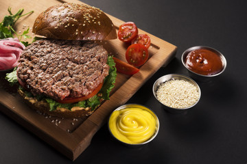 Delicious beef burger ready to be served