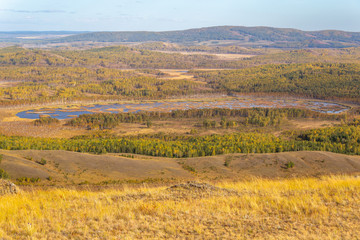 Nuraly mountain range near Zyuratkul national park. Nuraly mountain range is located on the border of the Bashkortostan republic and Chelyabinsk region. Bashkortostan, South Ural, Russia