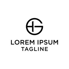 initial letter logo GH, HG logo template